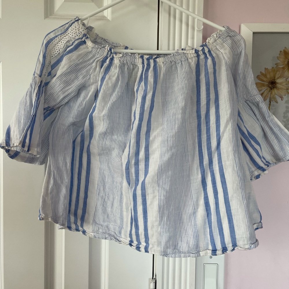 Stripped dressy off the shoulder